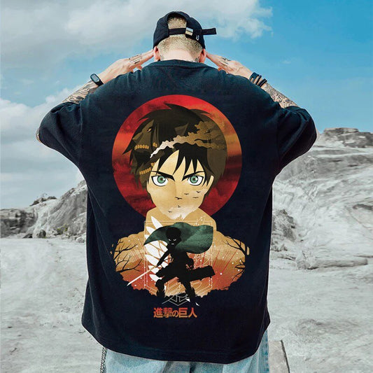 MAOKEI - 3D Eren AOT Vintage Shirt - 1005004463531790-BK-xlpdd2032-XXS