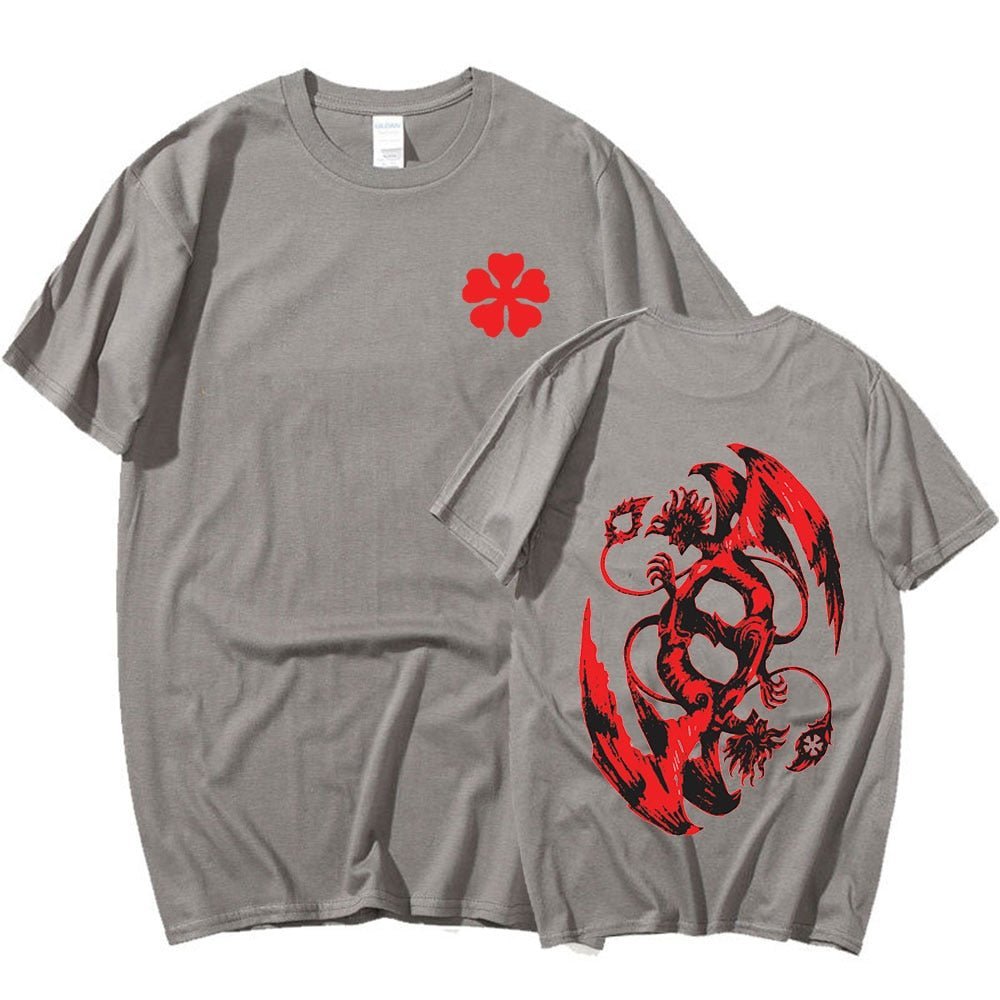 MAOKEI - 5-leaf Clover Long Shirt - 3256804936169983-Black-XS