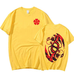 MAOKEI - 5-leaf Clover Long Shirt - 3256804936169983-Black-XS