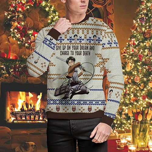 MAOKEI - AOT Livaï Ackerman Attack Epic Christmas Sweater -