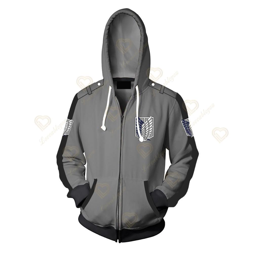 MAOKEI - Attack on Titan Simple 3D Hoodie - 1005003432582326-A-S
