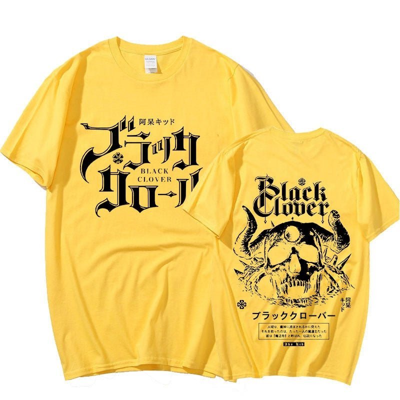 MAOKEI - Black Clover Emperor Skull T-shirt - 1005003668800048-Black-XS