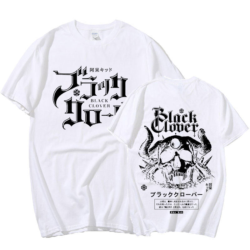 MAOKEI - Black Clover Emperor Skull T-shirt - 1005003668800048-Black-XS
