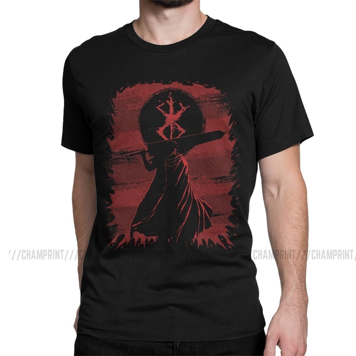 MAOKEI - Black Swordsman Berserk T-Shirt - 4000636362712-Black-S