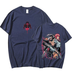 MAOKEI - Chainsaw Man Classic T-Shirt - 1005005122589612-Navy blue-XS