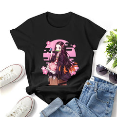MAOKEI - Demon Slayer Nezuko Kawaii Pose T-Shirt - B0C7BG1VZK