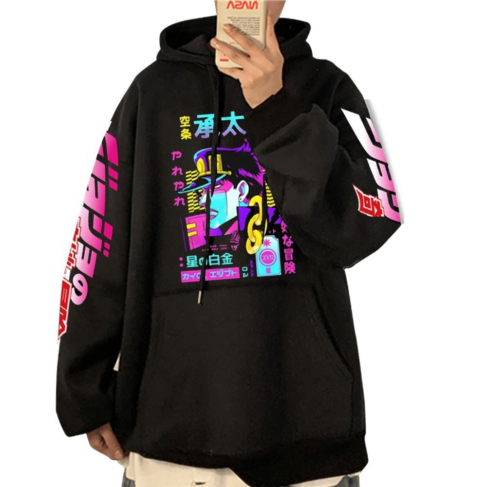 MAOKEI - JoJo Bizarre Jotaro Long Sleeve Hoodie - 1005003246724838-Black 1-XS
