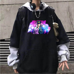 MAOKEI - JoJo Bizarre Jotaro Long Sleeve Hoodie - 1005003246724838-Black 1-XS