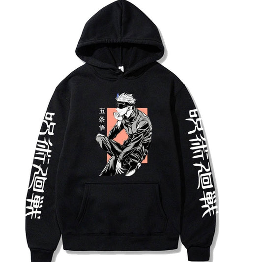 MAOKEI - Jujutsu Kaisen Satoru Think Hoodie - 1005001952392613-Black-XS