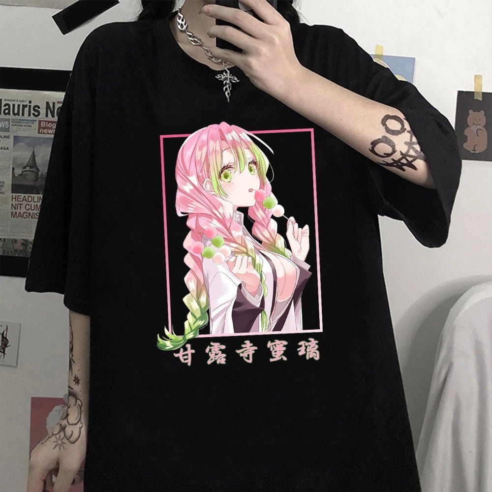 MAOKEI - Kanroji Mitsuri 3D T-Shirt - 1005004500262026-Black-XS