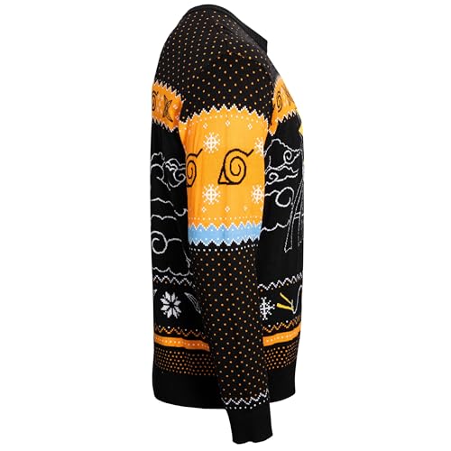 MAOKEI - Naruto Chibi Ramen Holiday Snowflakes Christmas Sweater - B0CKKHN266