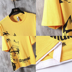 MAOKEI - Naruto Shippuden 2022 Summer Top Graphic T Shirts - 1005002617718708-Purple T Shirt Men-Asian-S