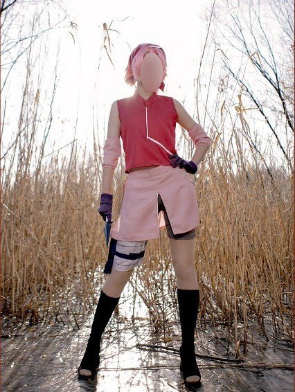 MAOKEI - Naruto Shippuden Full Official Sakura Cosplay Costume - B0C4D5N1BW