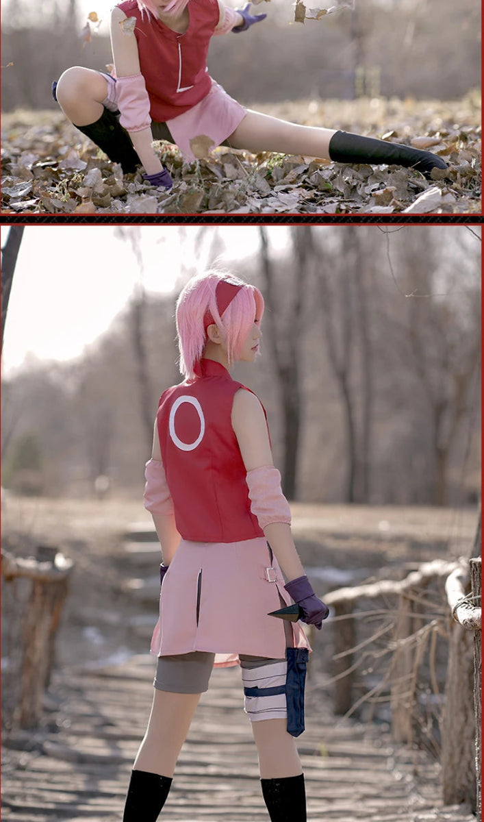 MAOKEI - Naruto Shippuden Full Official Sakura Cosplay Costume - B0C4D5N1BW