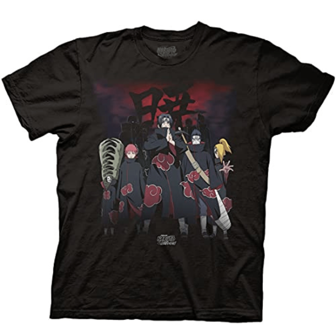 MAOKEI - Naruto Shippuden Itachi & Akatsuki Crew Shirt - B00U0I47GU