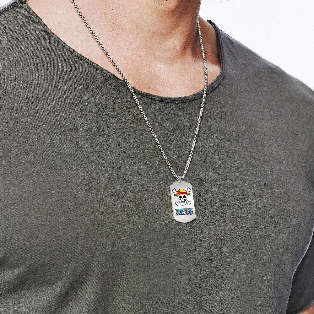 MAOKEI - One Piece Crew Silver Necklace - 1005004916829119-Luffy-Necklace