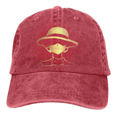 MAOKEI - One Piece Golden Luffy Cap - 1005004590011768-Red-One Size