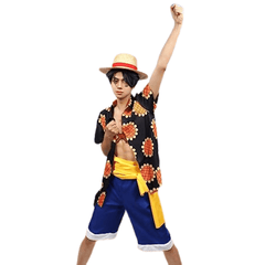 MAOKEI - One Piece Luffy Sunflower Cosplay Costume Outfit - B0BWRSDJZT
