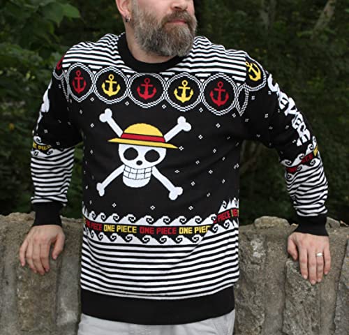 MAOKEI - One Piece Official Anime Logo Christmas Sweater - B09YMTYNCV