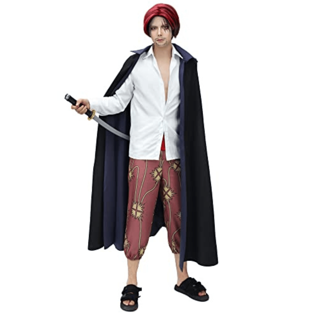 MAOKEI - One Piece Red Hair Shanks Cosplay Costume - B0BFQMTVTF