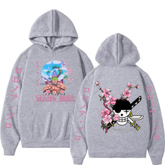 MAOKEI - One Piece Roronoa Zoro Wano Sakura Hoodie - 1005004141775700-gary-S