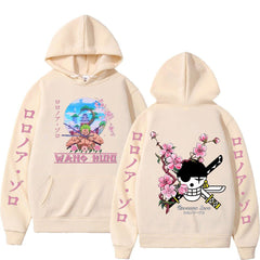 MAOKEI - One Piece Roronoa Zoro Wano Sakura Hoodie - 1005004141775700-Khaki-S