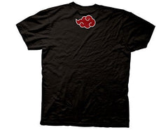 MAOKEI - Ripple Junction Naruto Shippuden Men's Short Sleeve T-Shirt Anti-Village & Akatsuki Red Cloud Front Back Anime Black - B008FR5PQO