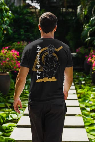 MAOKEI - Ripple Junction Naruto Shippuden Men's Short Sleeve T-Shirt Hidden Leaf Village Outline Splatter Crew Neck S Black - B00U0HQGMY