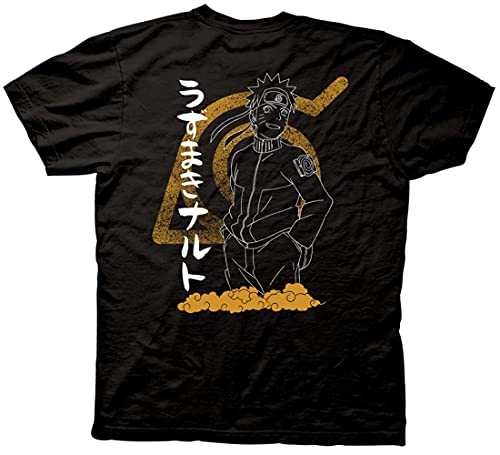 MAOKEI - Ripple Junction Naruto Shippuden Men's Short Sleeve T-Shirt Hidden Leaf Village Outline Splatter Crew Neck S Black - B00U0HQGMY