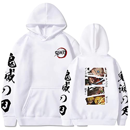 MAOKEI - Demon Slayer Main Team Epic Action Pose Kanji Hoodie - B0BVWCLRXN