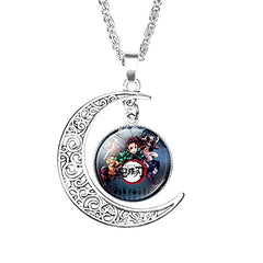 MAOKEI - Demon Slayer Mugen No Train Moon Necklace - B09438N1KG