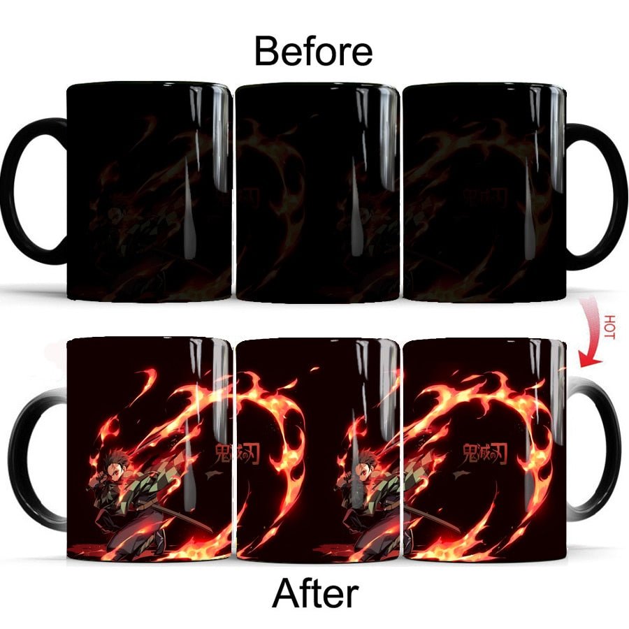 MAOKEI - Demon Slayer Tanjiro Flame Attack Magic Mug - 4000217058727-my hero 07-301-400ml