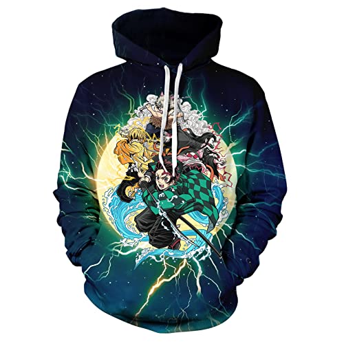 MAOKEI - Demon Slayer Tanjiro Team Lightning Hoodie - B0B7764HKL