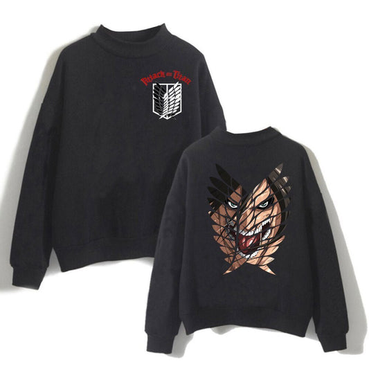 MAOKEI - Eren Titan Form Top Versage Sweatshirt - 1005003580519832-Black-XS