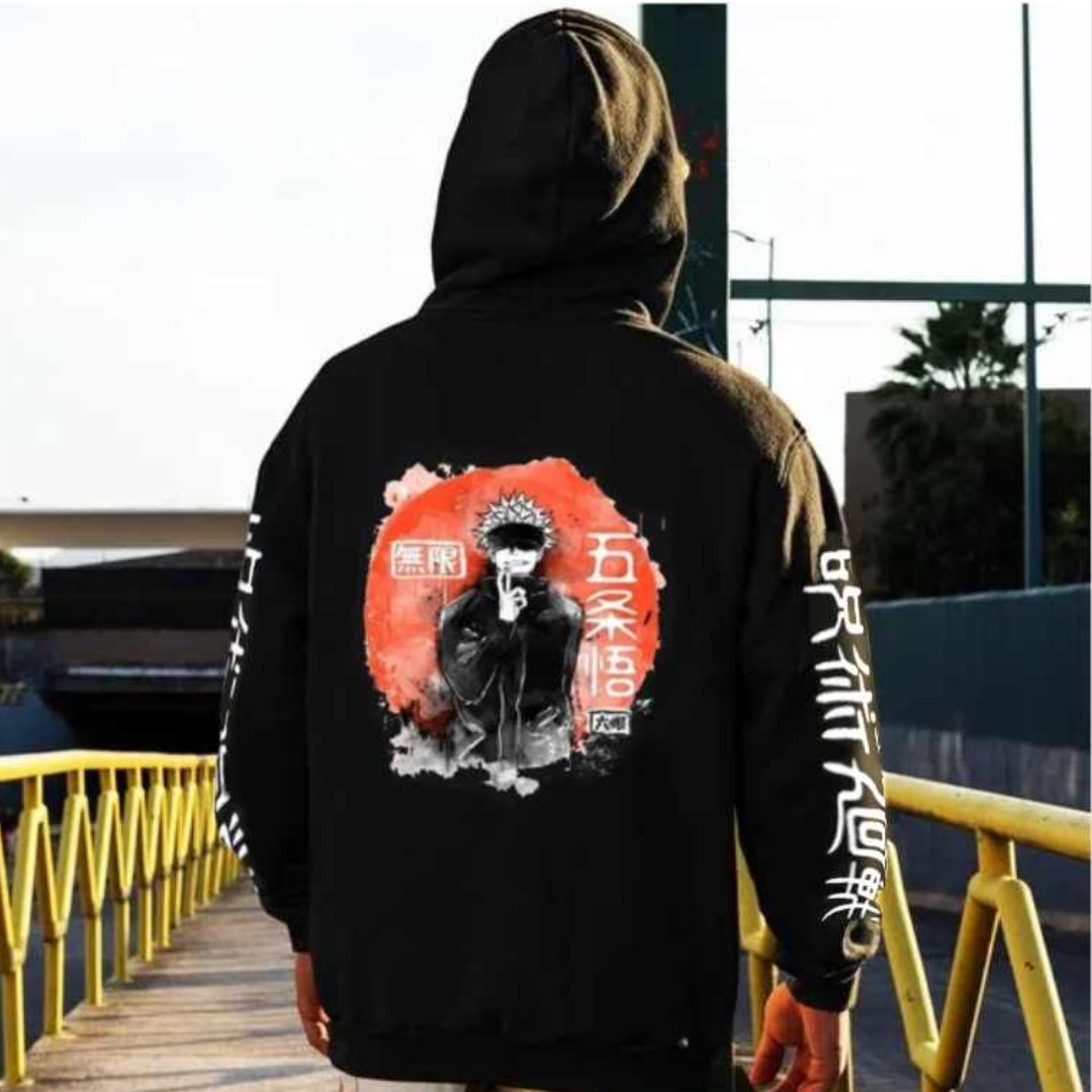 MAOKEI - Jujutsu Kaisen Gojo Long Sleeve Hoodie - 1005004587417382-Black5-XS