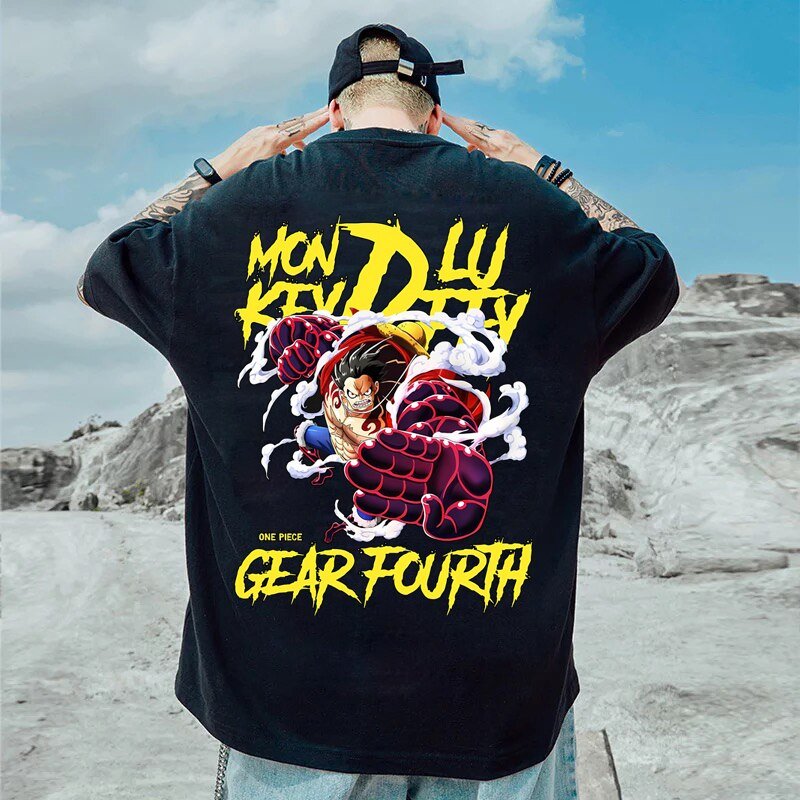 MAOKEI - Luffy Gear 4 Street Style Shirt - 1005004459101009-BK-xlpdd1851-XXS