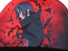 MAOKEI - Naruto Shippuden Itachi Akatsuki Style Cuffed Pom Beanie - B0BHN94RKY