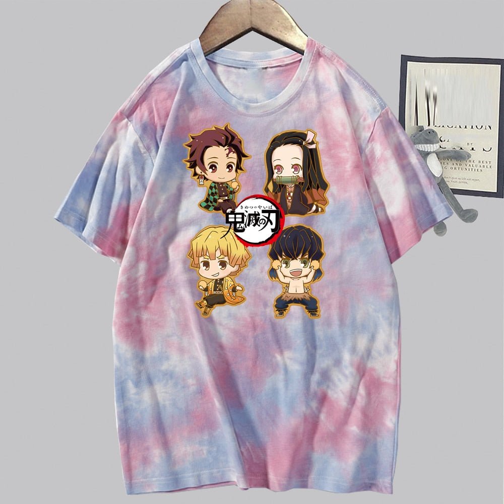 MAOKEI - Nezuko & Tanjirou Team Cute T-Shirt - 1005003764926446-Black-XS