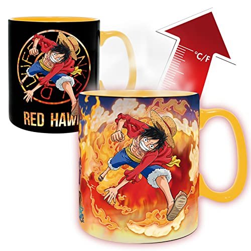 MAOKEI - One Piece Luffy Red Hawk Magic Mug - B09LDFWVXN