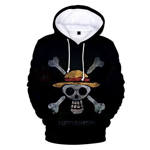 MAOKEI - One Piece Mugiwara Flag Graffiti Emblem Hoodie Style 2 - B0BZPXRVQR