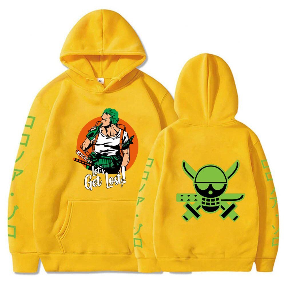 MAOKEI - One Piece Roronoa Zoro Fan Lost Joke Hoodie - 1005003932218380-Yellow-XS