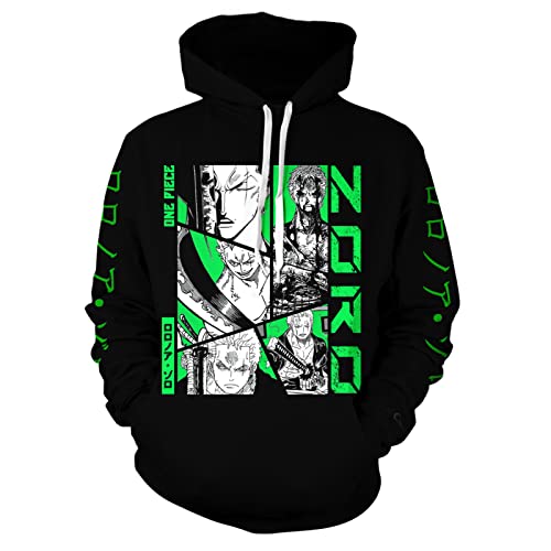 MAOKEI - One Piece Roronoa Zoro Fight 1 Hoodie - B0CKFL39WY