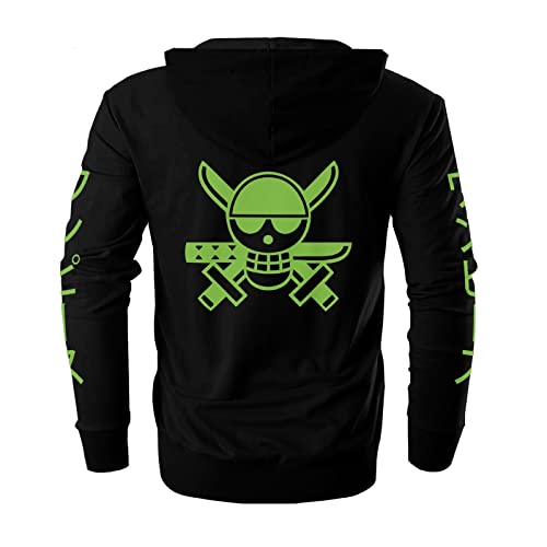 MAOKEI - One Piece Roronoa Zoro Special Emblem Hoodie Style 3 - B0CHY9FFN8