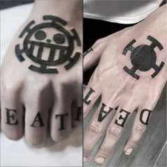 MAOKEI - One Piece Trafalgar Law Finger Tattoo Cosplay Stickers - 1005005218675578-A