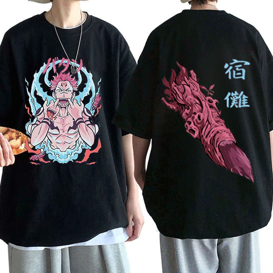 MAOKEI - Ryomen Sukuna Finger Mode T-Shirt - 1005004375910172-Black-XS